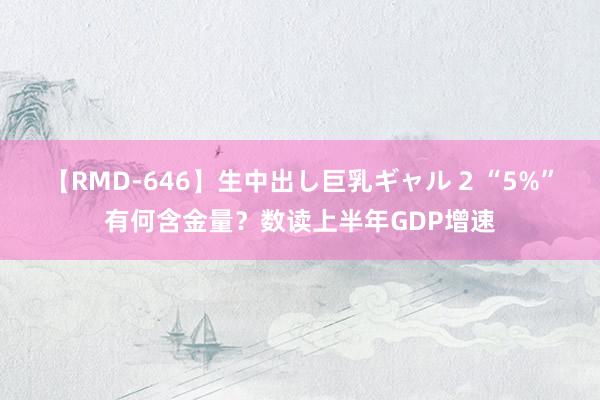 【RMD-646】生中出し巨乳ギャル 2 “5%”有何含金量？数读上半年GDP增速