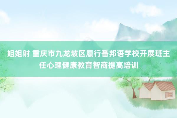 姐姐射 重庆市九龙坡区履行番邦语学校开展班主任心理健康教育智商提高培训