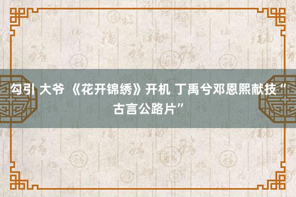 勾引 大爷 《花开锦绣》开机 丁禹兮邓恩熙献技“古言公路片”